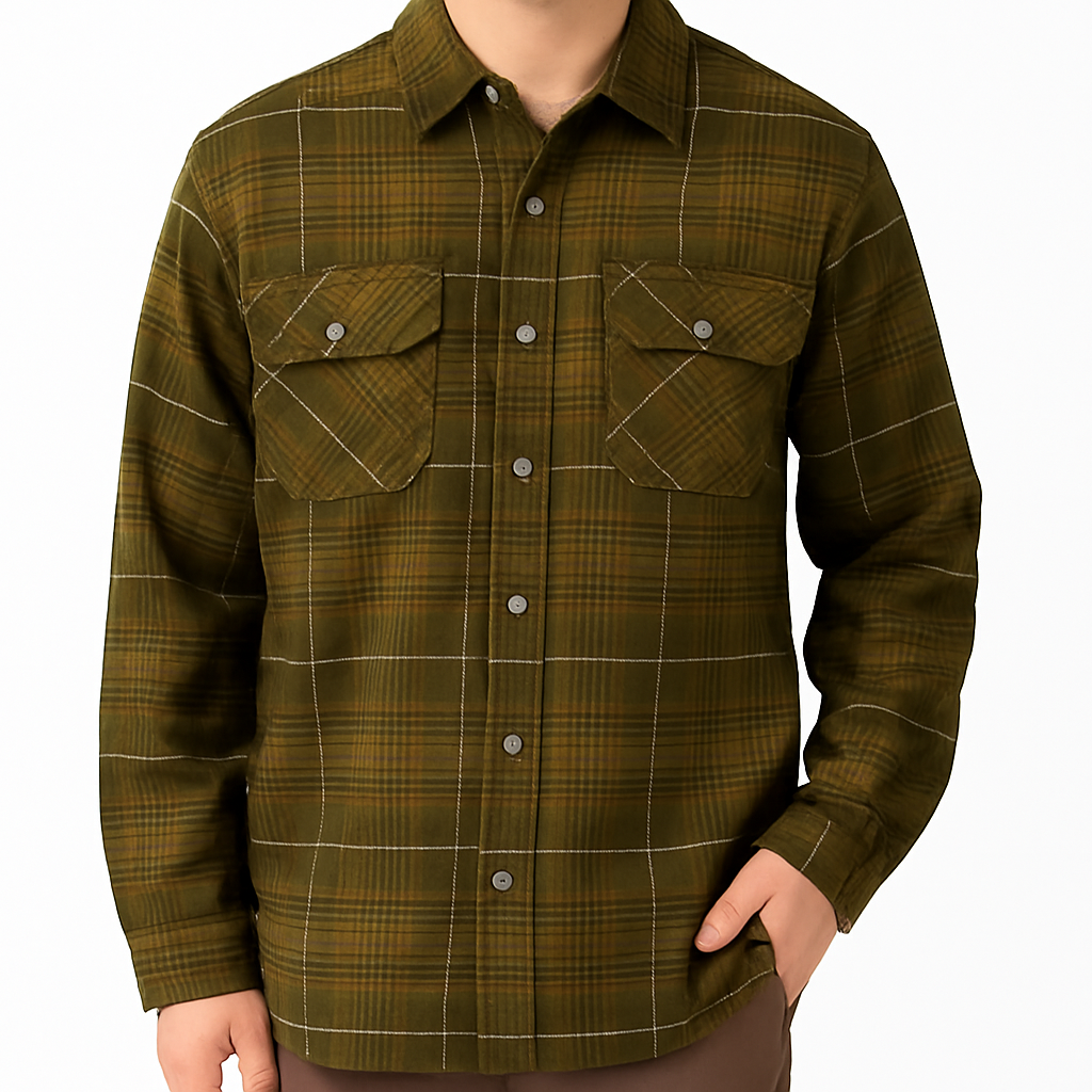 Dickies Water Repellent Fleece-Lined Flannel Shirt Jacket – Olive Green Plaid